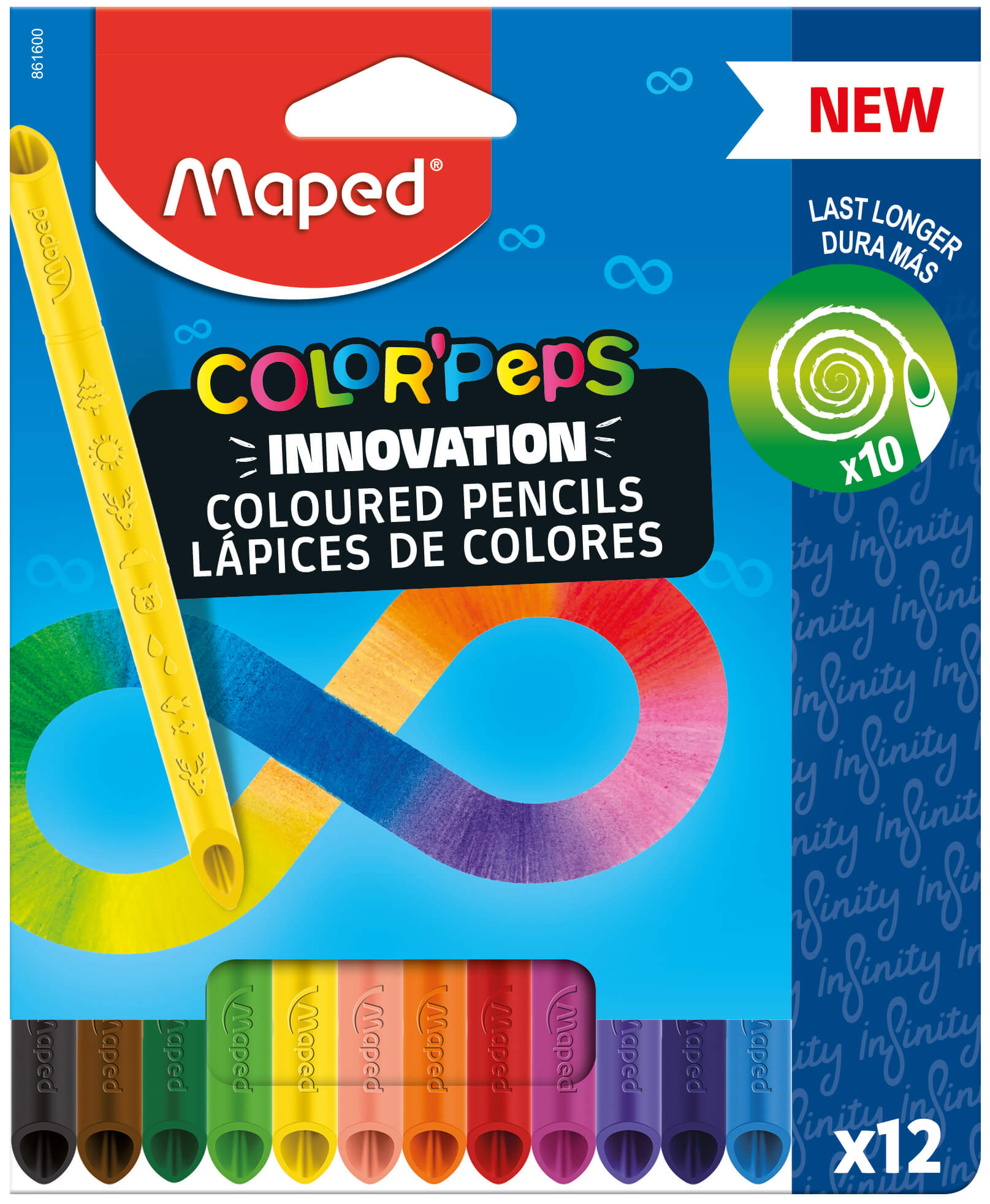 Colour Pencils Color'peps Infinity X 12 Cardboard MAPED 861600